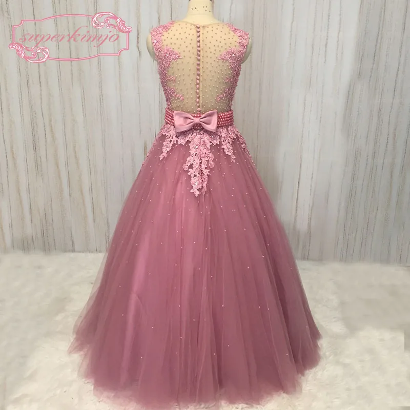 SuperKimJo Vestido De Fiesta Boda Выпускные платья Длинные розовые без рукавов для выпускного