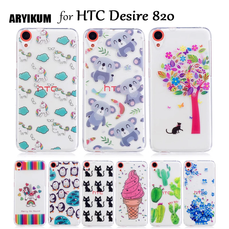 ARYIKUM Cartoon Gel TPU Case For HTC Desire 820 820G 820S Dual Sim Cute Slim Soft Silicone Transparent Cover D820 Fundas |