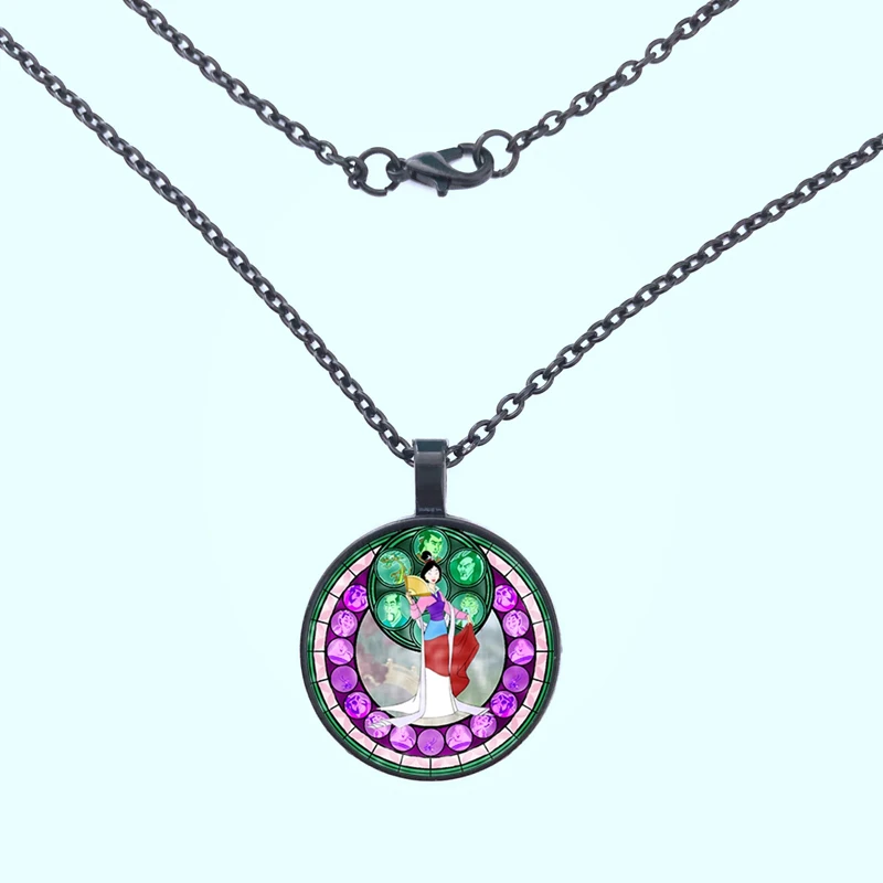 New Fashion Kingdom Hearts Mulan Necklace Handmade Round Glass Cabochon Stained Art Photo Jewelry | Украшения и аксессуары