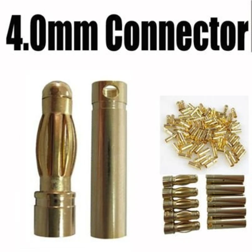 

200 Pairs / Lot 4.0mm Gold Bullet Banana Connector & Terminals Plug Male and Female DU0084