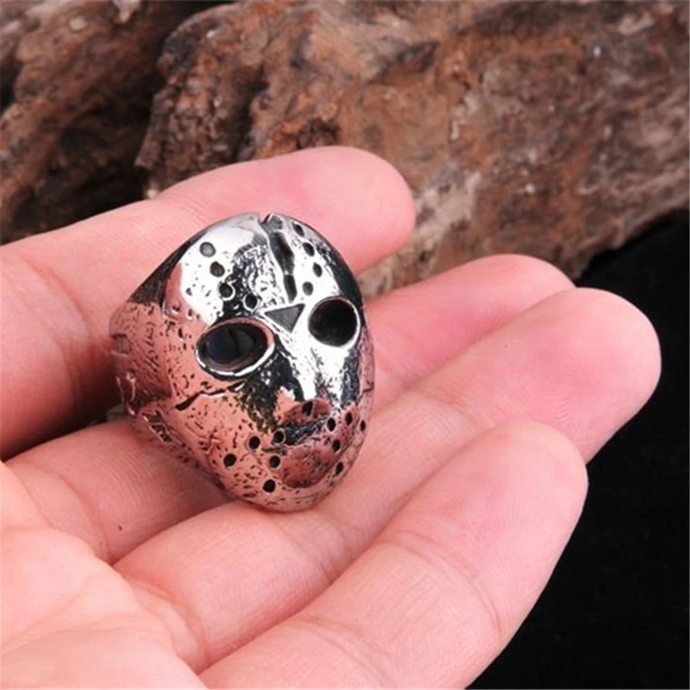 2019 Мода панк рок мужчины Черная пятница Джейсон Хоккей маска ужаса кольцо с