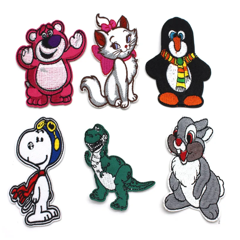 Вышитый утюжок на заплатках Животные патч мультфильм Сделай Сам патчи для одежды Детская аппликация