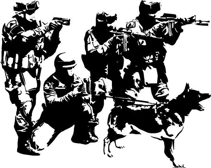 С099 SWAT команда солдаты военной армии собаки Съемные Виниловые Настенные Стикеры