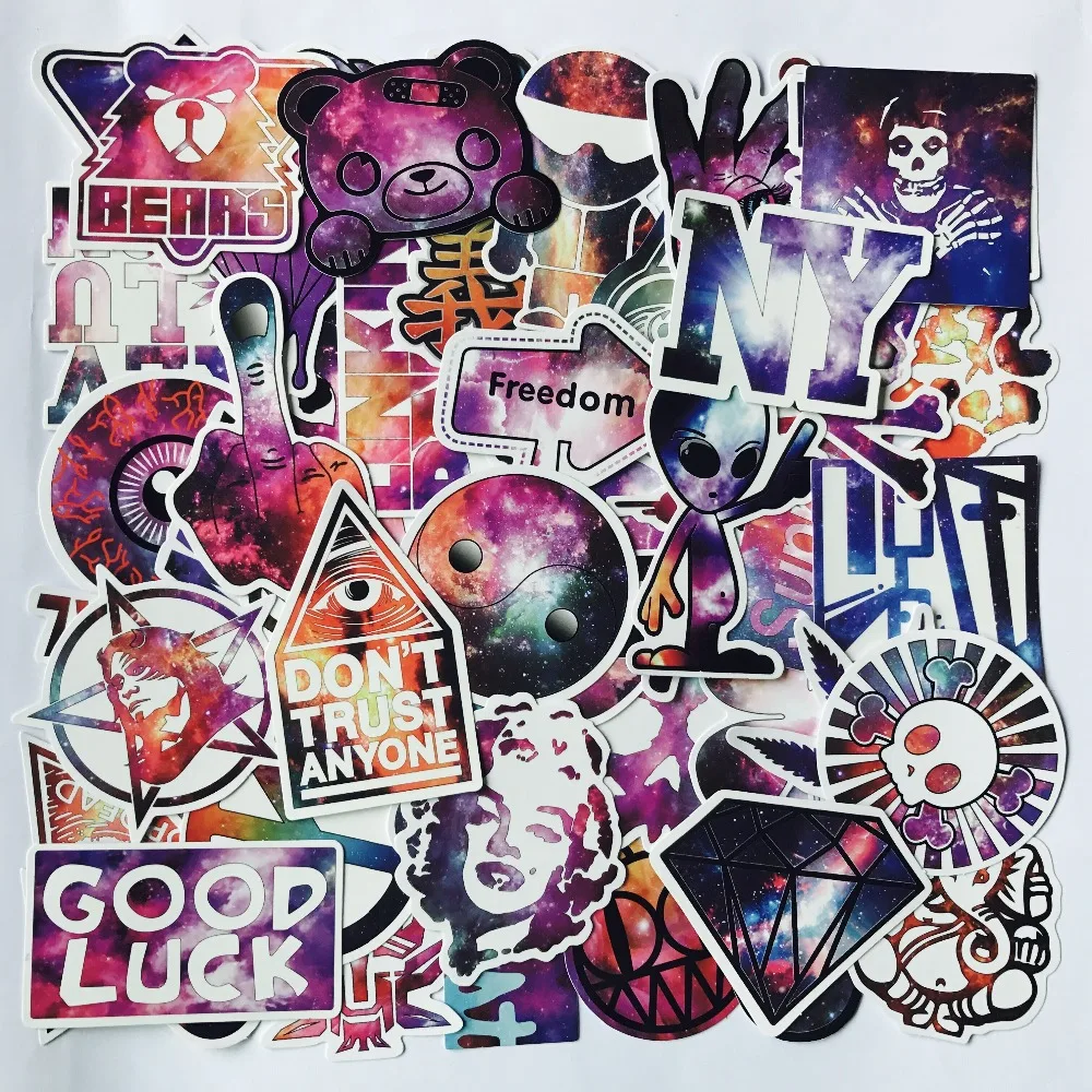 Наклейки в стиле звездного неба 50 шт. наклейки для путешествий ретро граффити