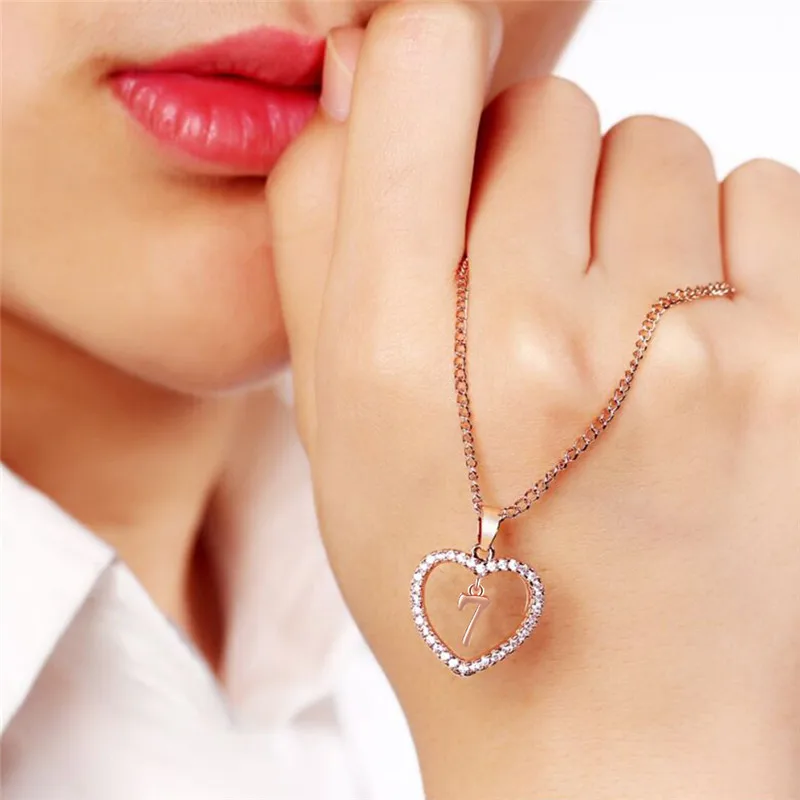 ROXI Charm ожерелья и подвески с цифрами от 0 до 9 для женщин девушек длинная цепочка