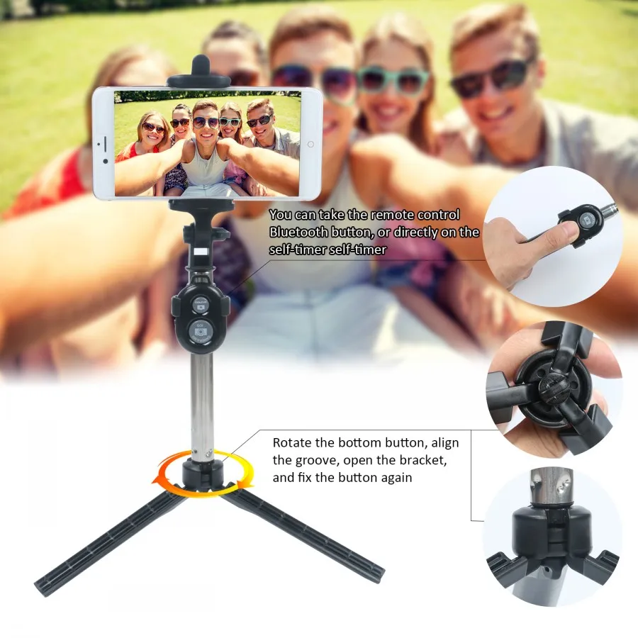 Палка для селфи + штатив Bluetooth затвора Пульт дистанционного управления 3 в 1