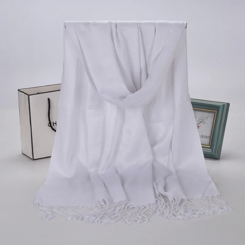 Женская шаль FOXMOTHER черный красный однотонный мусульманский хиджаб платок из