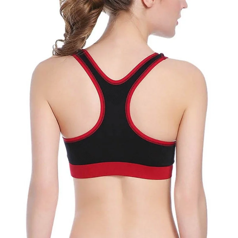 50Pcs/Lot Women Zipper Sports Bras Push Up Shockproof Underwear Crop Tops Running Gym Fitness Jogging Yoga Padded Shirt | Спорт и
