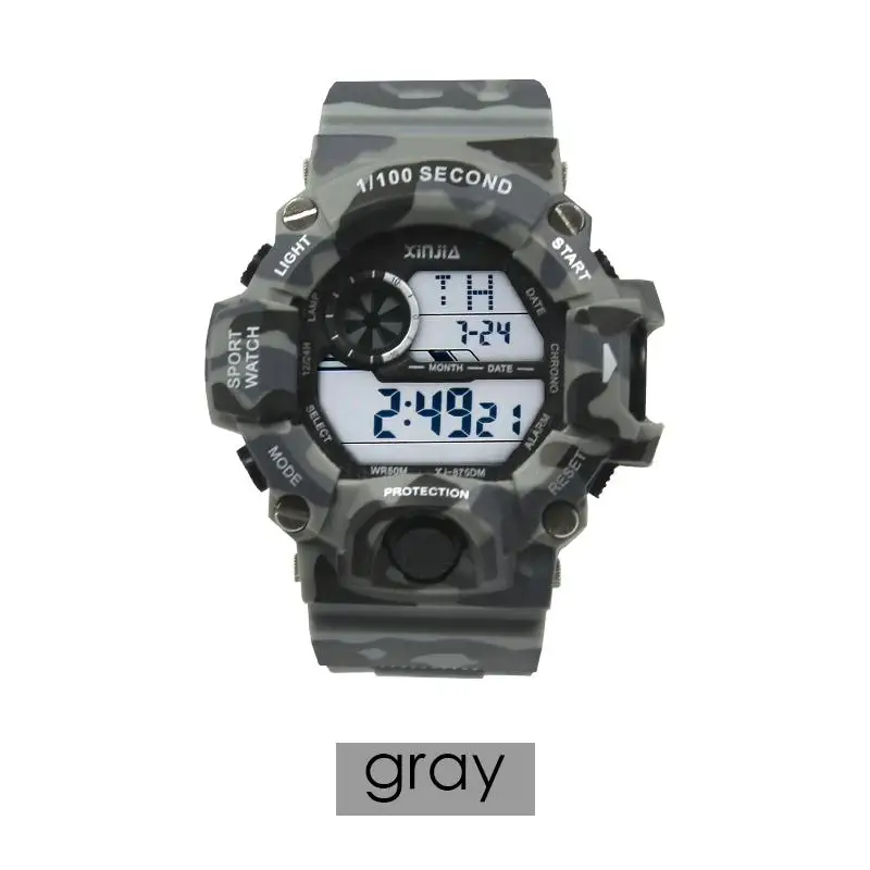 XINJIA Мужские Цифровые спортивные часы люксовый бренд Reloj para hombres камуфляжные