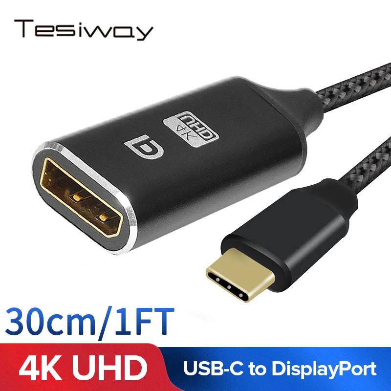 USB C адаптер для дисплея кабель (поддержка 4K @ 60 Гц) (Thunderbolt 3) до DP 1ft длина MacBook Pro Google