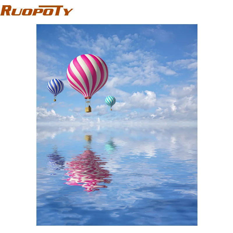 RUOPOTY Рамка Картина Романтический воздушный шар DIY картина по номерам ручная