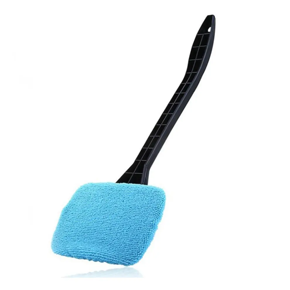 Light Blue Щетка для мытья автомобиля из микрофибры с длинной ручкой, мойка для автомобиля, моющаяся ткань для мытья лобового стекла, моющаяся, блестящая, удобная - Цвет: Light Blue
