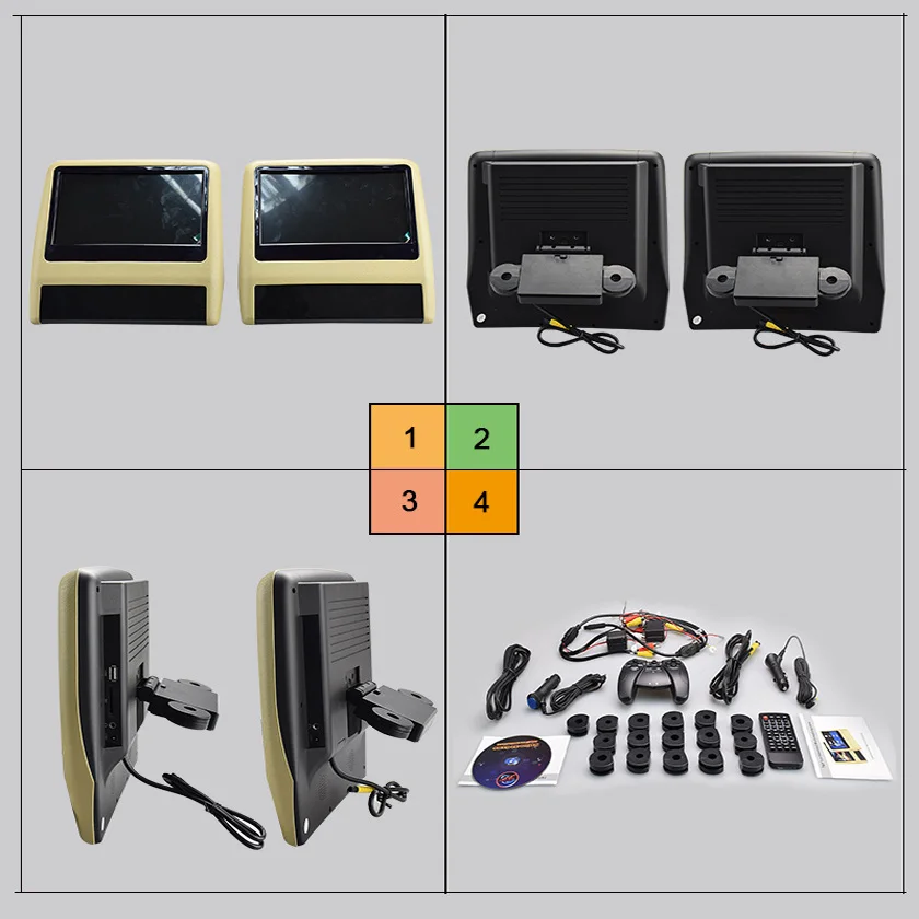 9-дюймовый автомобильный монитор на подголовник видеоплеер с USB/SD 800*480 ЖК-экран