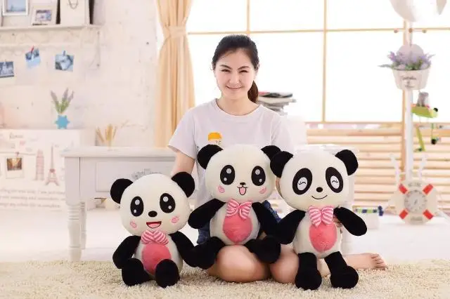 

small cute plush panda toy bow panda doll gift about 60cm