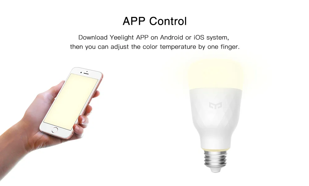 Original Xiaomi Yeelight Smart LED Bulb 10W E26 E27 800 Lumens Colorful Adjustable Color Temperature WiFi Remoter Control | Электроника