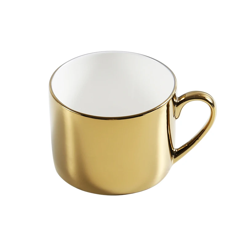 Керамические кофейные кружки кружка из костяного фарфора для пар позолоченные