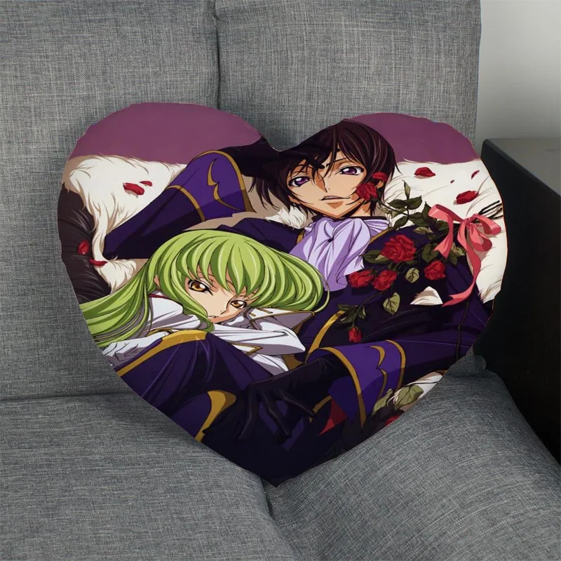 Code Geass Lelouch of the Rebellion сердце Форма Наволочка на заказ молния только покрыть без