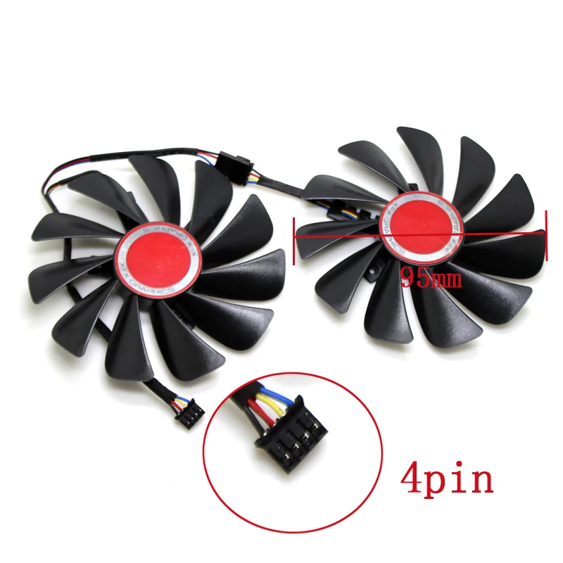 95 мм FDC10U12S9-C кулер вентилятор Замена для XFX AMD Radeon RX 560D 570 580 RX590 RX580 RX560D видеокарта вентилятор охлаждения