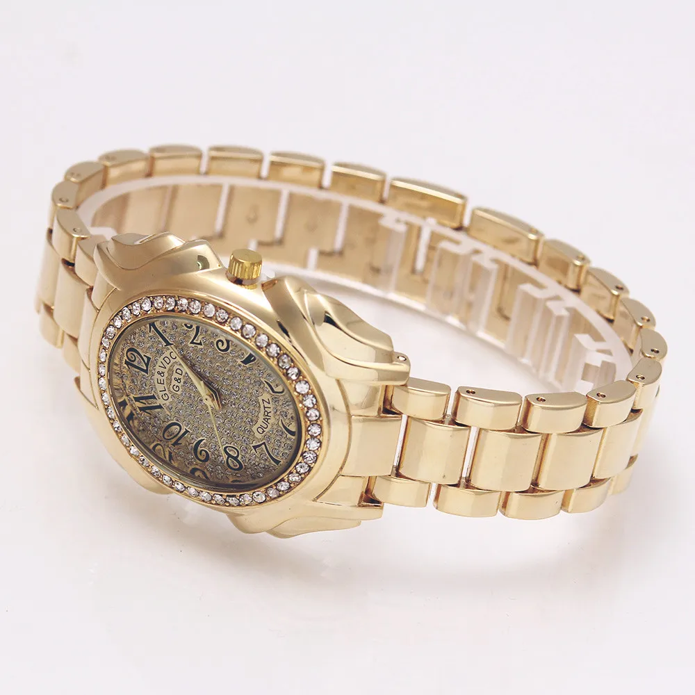 2017 Роскошные Брендовые Часы G &amp D Женские кварцевые наручные часы золотые