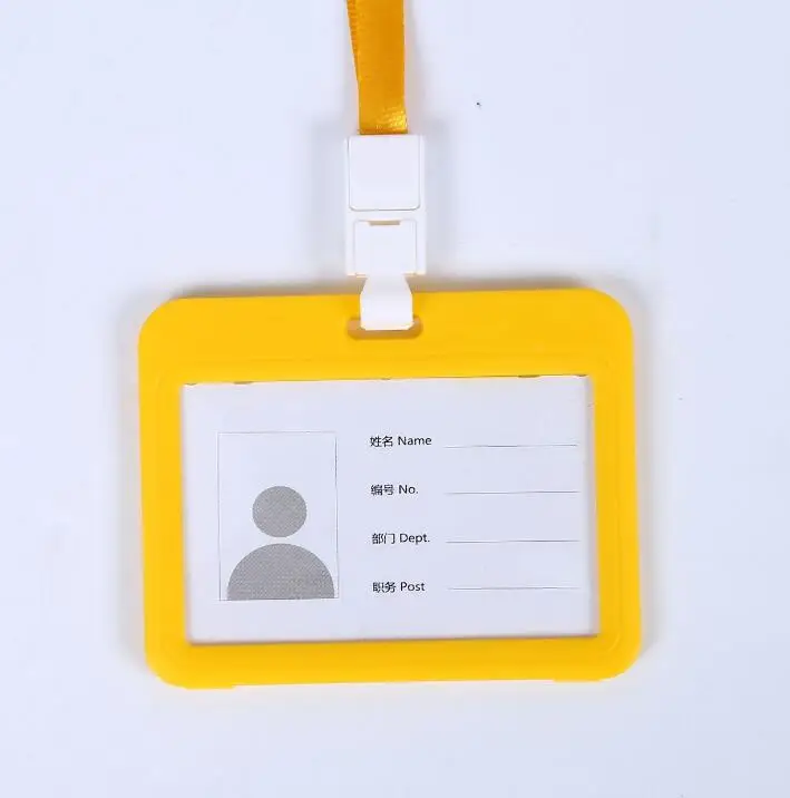 yellow horizon 1 шт. новые держатели для кредитных карт для женщин и мужчин PU ремешок для банковских карт на шею держатель для карт автобус ID студенческий детский идентификационный значок со шнурком - Цвет: yellow horizon