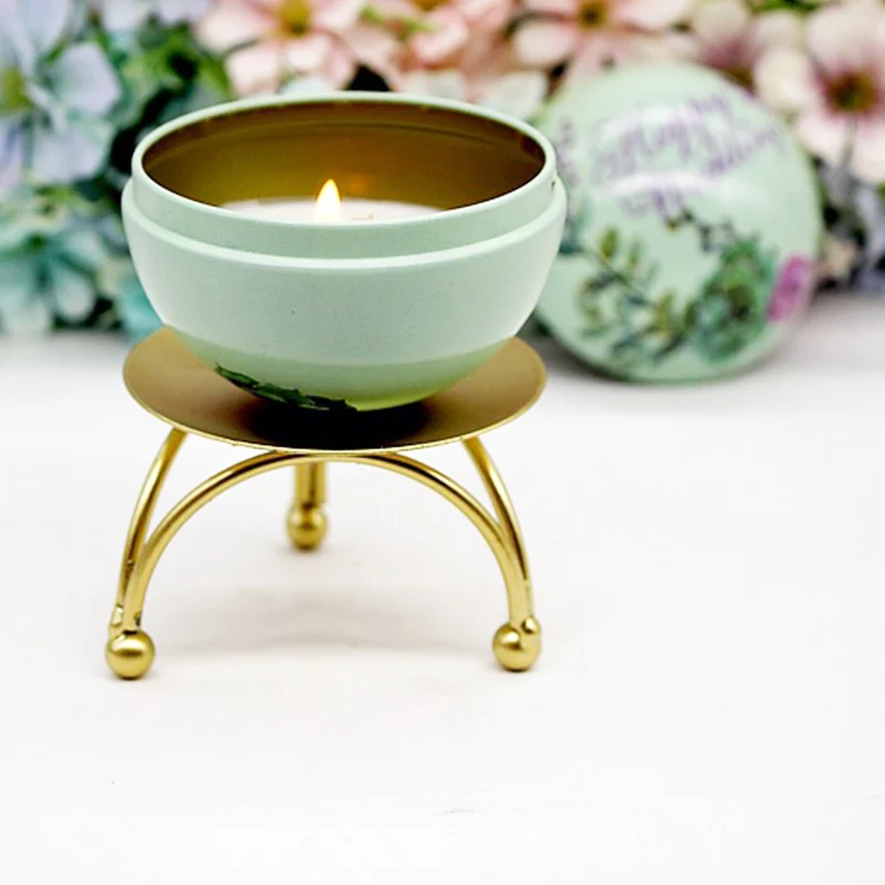 Современный геометрический Круглый Подсвечник из кованого железа украшения