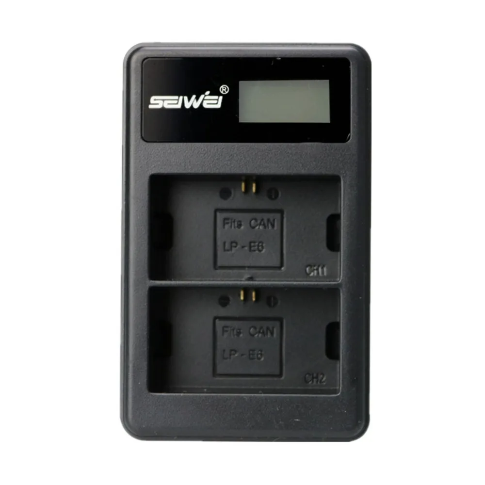 3 шт. 2200 мА/ч LP-E6 LPE6 LP E6 Батарея с LCD Dual charger для цифровой однообъективной зеркальной