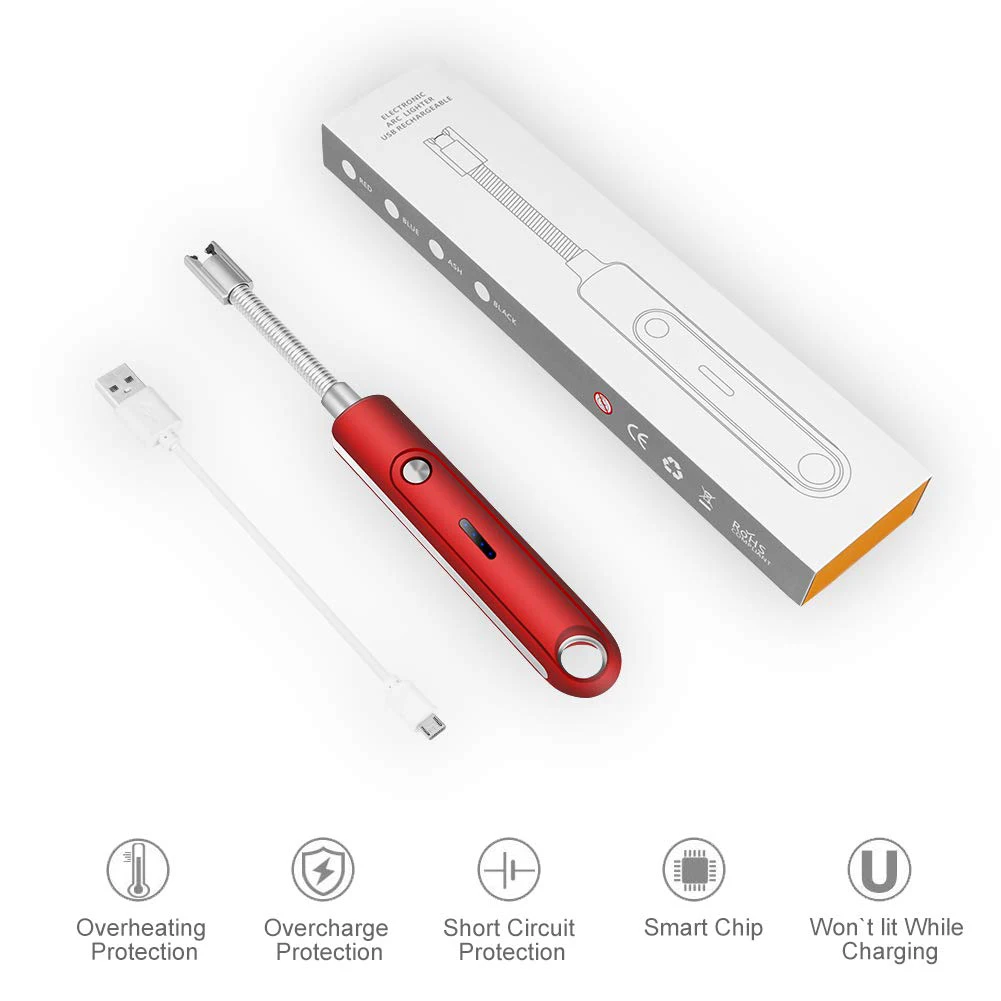 USB перезаряжаемая электрическая дуговая Зажигалка Ветрозащитная беспламенная