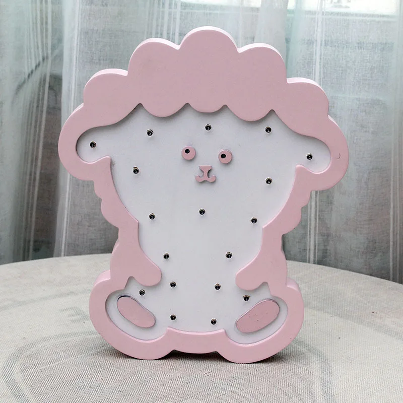 INS животные деревянный ночник модный декоративный свет LED ребенок девочка