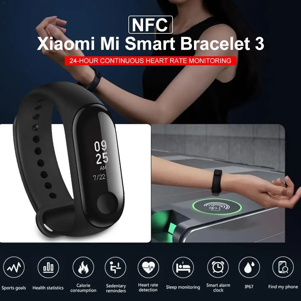 Умный Браслет Смарт часы M3 умный браслет NFC версия спортивный с oled дисплеем