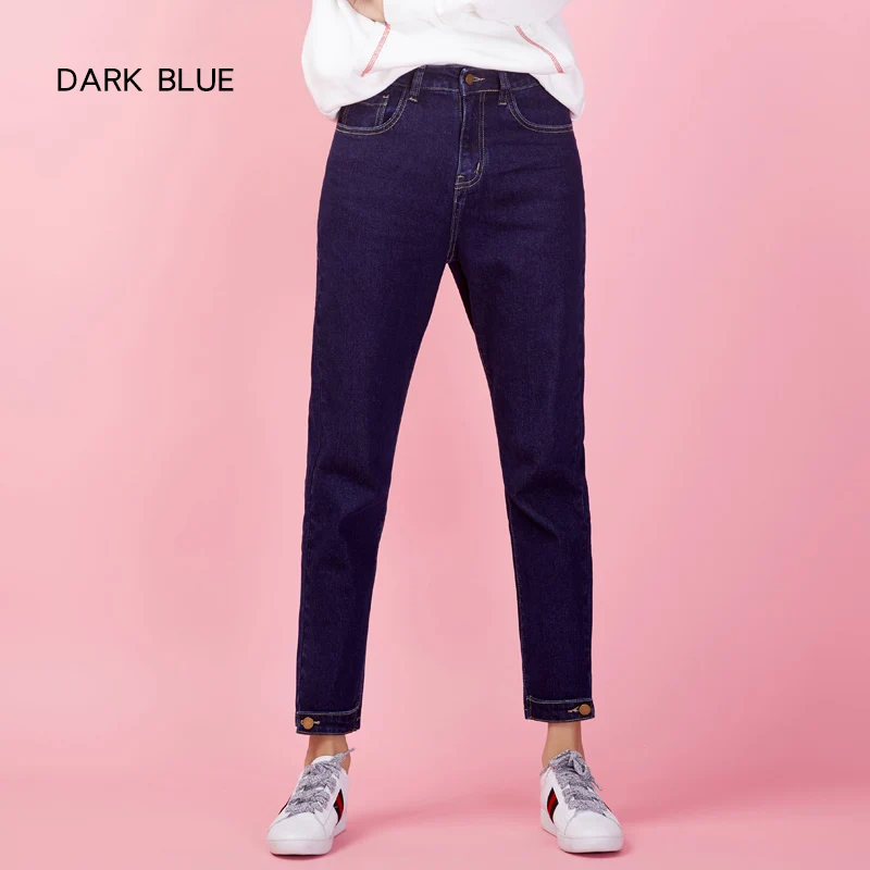 LEIJIJEANS, Новое поступление, весенние шаровары, повседневные свободные женские джинсы, средняя талия, черные, Ретро стиль, свободные, размера плюс, джинсы для женщин 9003 - Цвет: dark blue 9003