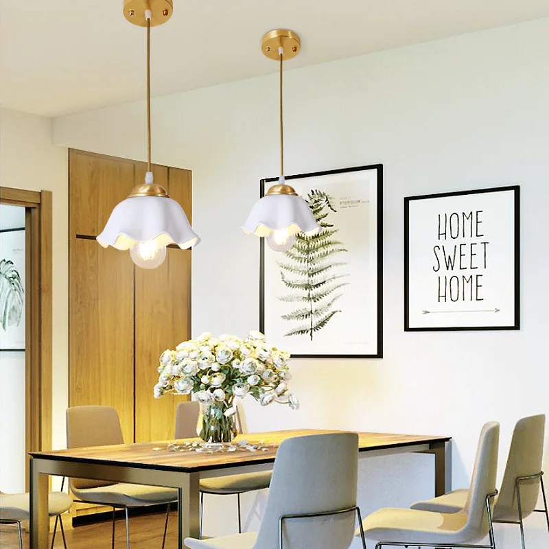 

Luminaria American Copper LED Ceramics Bedroom Hanging Lighting for Restaurant Aisle Study Lamp Home Deco Pendant Light Fixtures