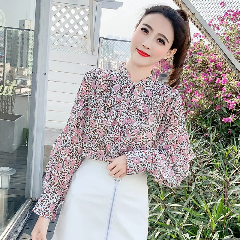 Blusas Mujer De Moda 2018 корейская модная одежда Femininas элегантная шифоновая блузка с