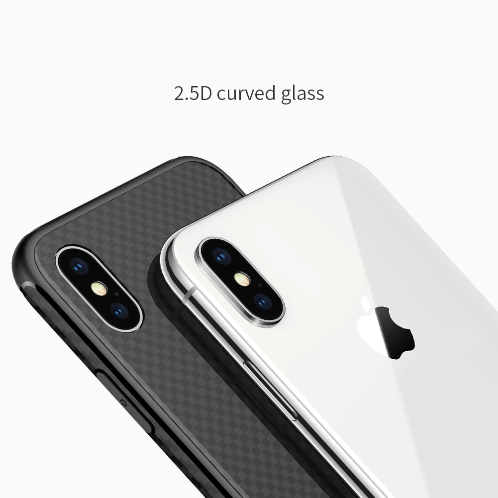 Стеклянный чехол NILLKIN для iPhone X Xs Max XR роскошный силиконовый чехол из закаленного стекла для iPhone Xs чехол