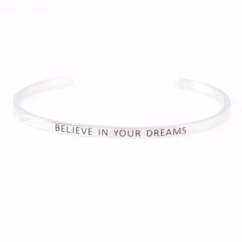 Браслет манжета для женщин из нержавеющей стали с гравировкой|Браслеты| |