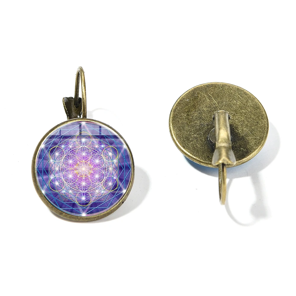 Сережки SONGDA Metatron в форме кубика большие священные геометрические серьги цветка