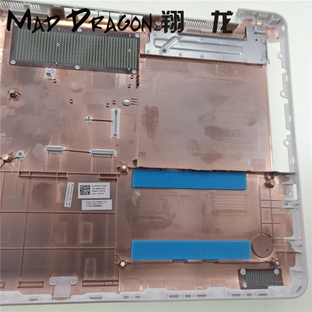 Новый нижний корпус сборки базы ноутбука Dell Inspiron 15 5000 5565 5567, белого цвета, с установленным оптическим приводом.