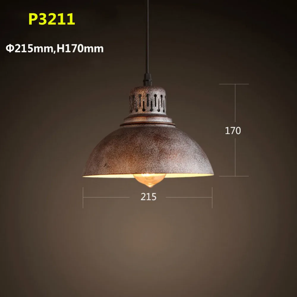 Винтажный подвесной светильник в стиле лофт одноголовочный металлический
