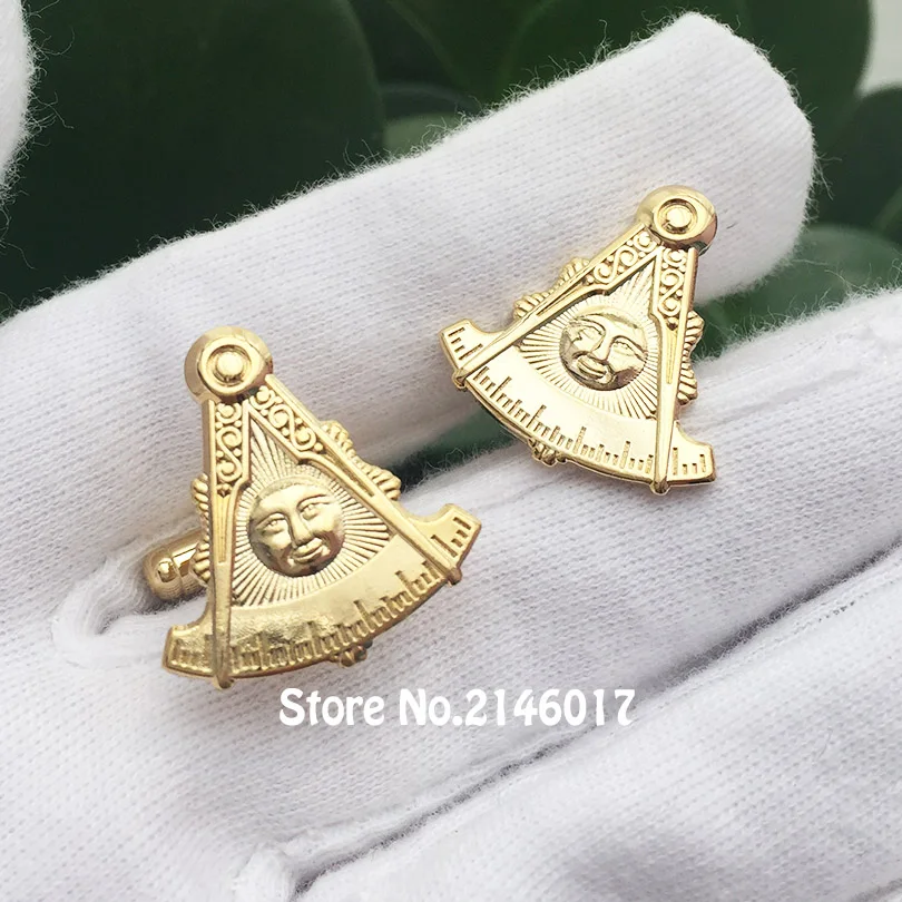 

10pairs Free Masons Past Master Cufflink Mens Blue Lodge Freemason Clothing Button Masonic Cuff links Customized Fellow Craft