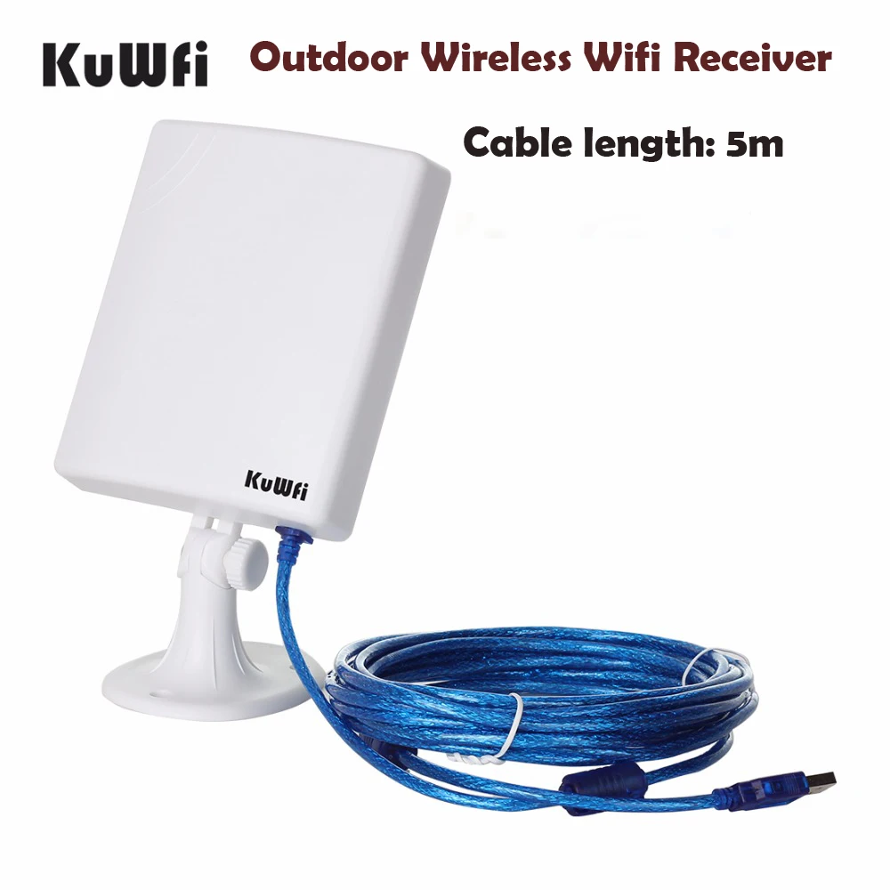 KuWfi 150 Мбит / с Wi Fi приемник Soft AP высоким коэффициентом усиления 14 дБи антенна 5 м