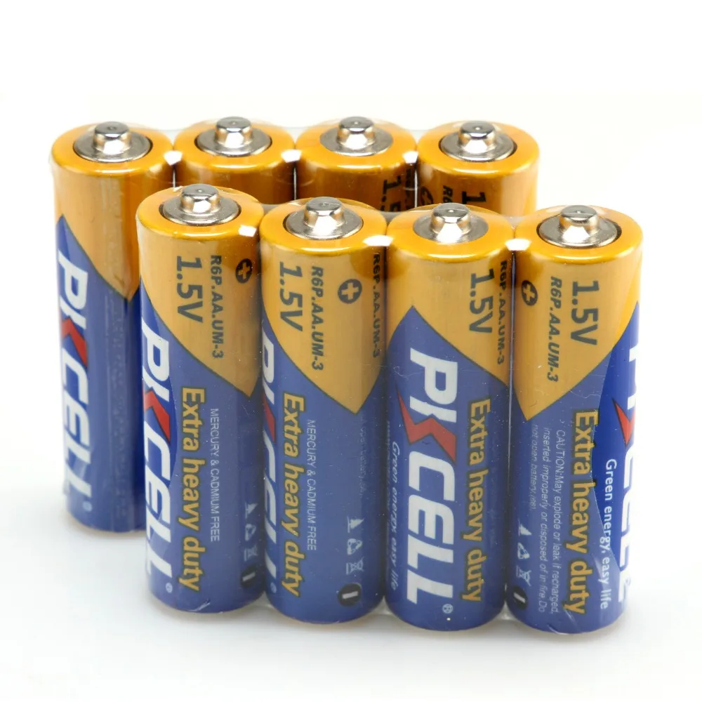 PKCELL 8 шт. R6P 1 5 в AA сверхмощные карбоновые-цинковые батареи aa UM-3 Battery | Электроника
