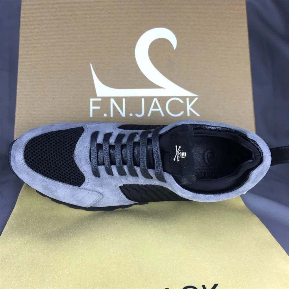 2018 новые мужские кроссовки F. N. JACK модные ботинки с черепом из замши и сетки | Обувь