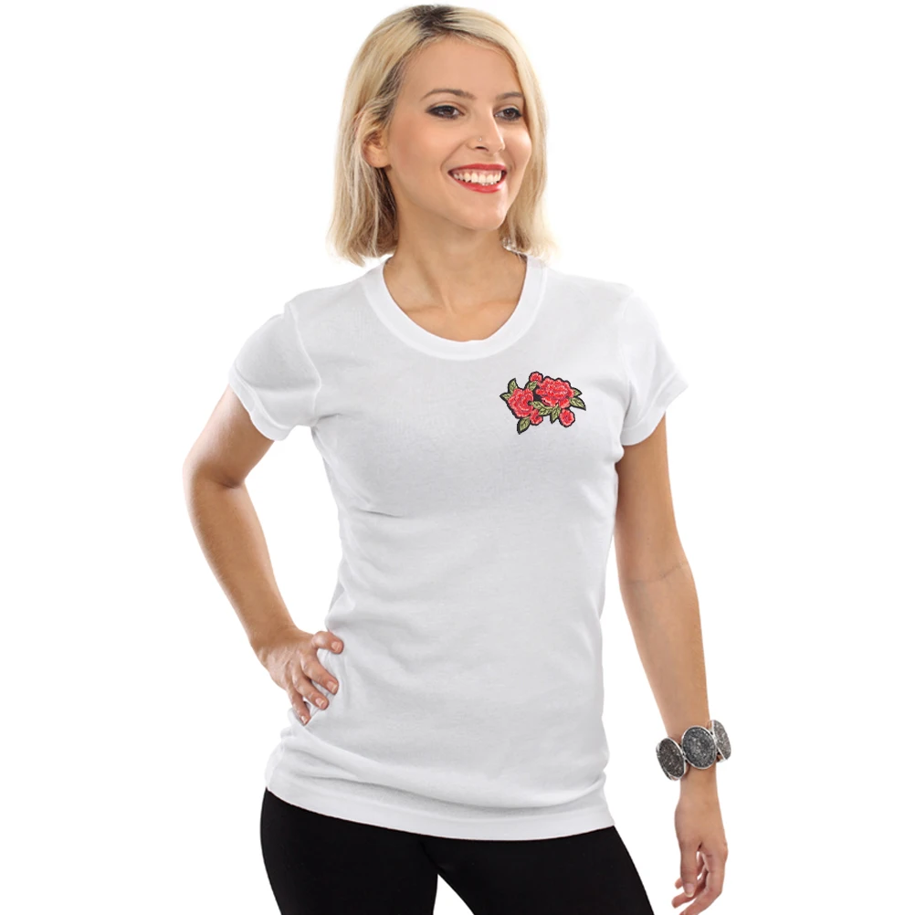 Cool Rose Iron on Patches - Surpdeco Stickers Embroidery Patch Heat Transfer DIY Applique Accessories for Clothes Bags | Дом и сад