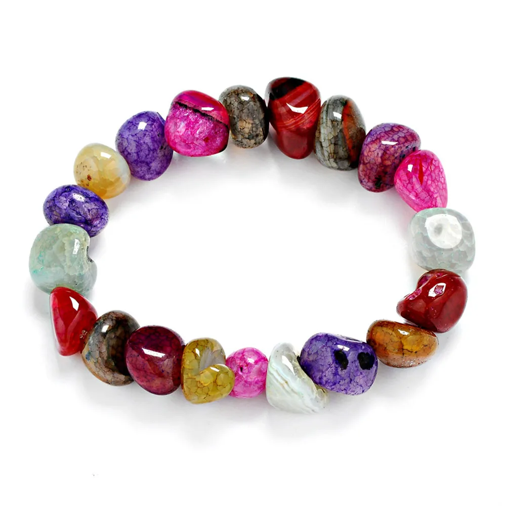 Fashion Colourful Natural Stone Bracelets Woman Irregula Shape Beaded Yoga For Women Girl Pulseira YWSY018 | Украшения и
