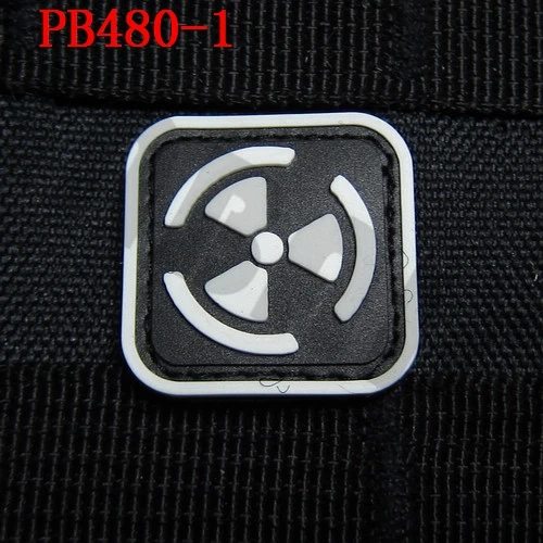 PB480 Luminous 3D ПВХ патч 2 шт. Biohazard Обитель зла, Umbrella корпорация биохимической опасности логотип резиновый патч - Цвет: PB480 Luminous
