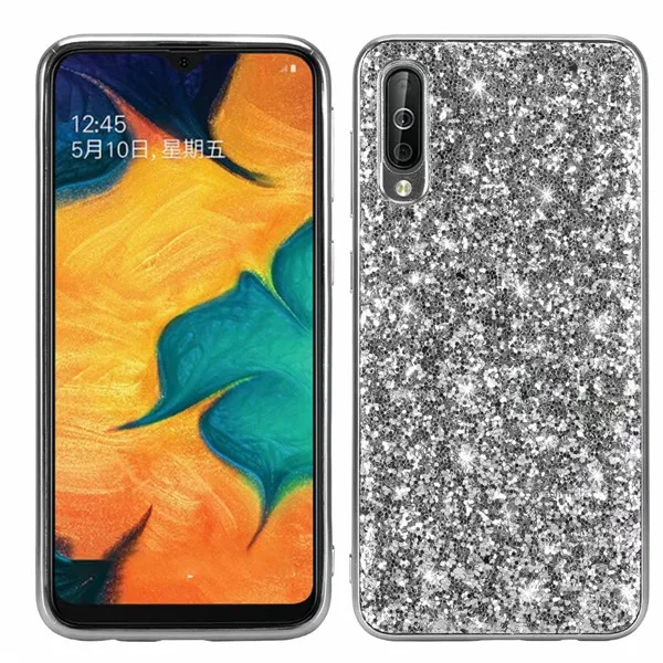 silver Чехол для samsung Galaxy A50, роскошный блестящий чехол с блестками, задняя крышка для samsung Galaxy A10 A20 A30 A40 A50 A70, чехол для телефона - Цвет: silver