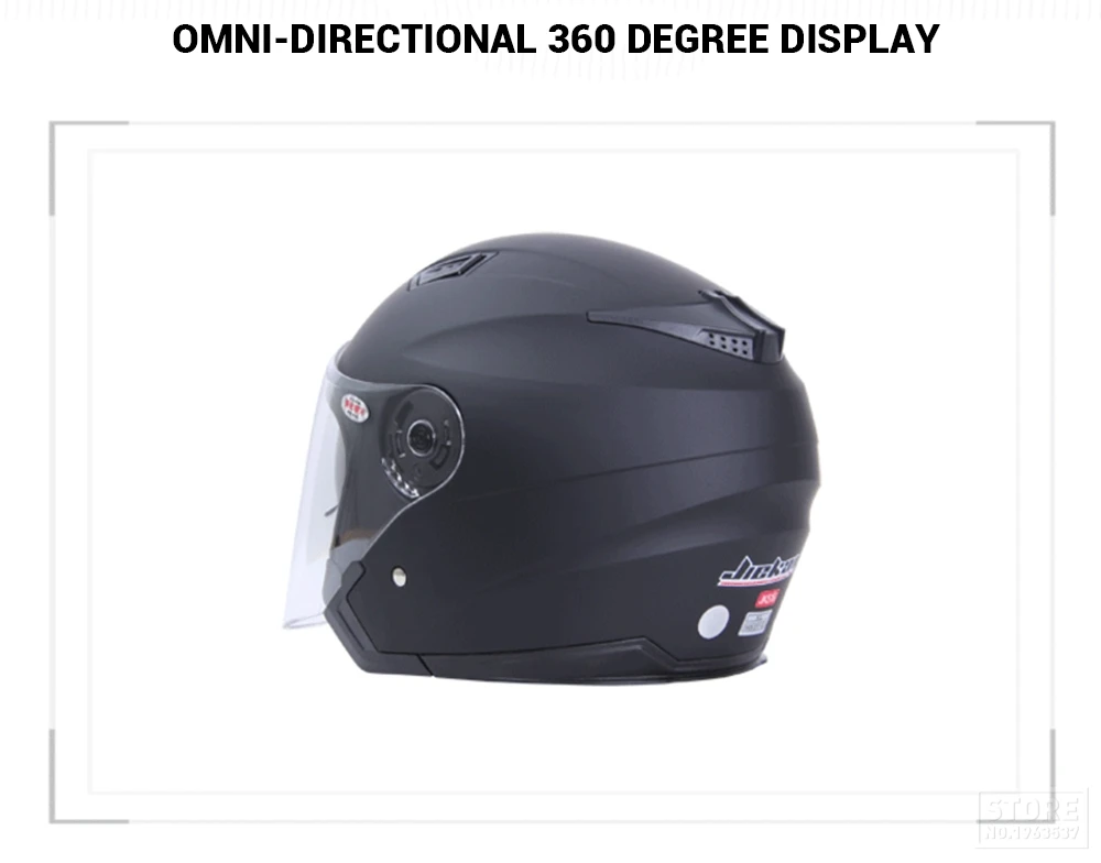 Мотоцикл Jiekai шлем с открытым лицом Мото шлем Motocicleta Cascos Para Moto Racing rcycle винтажные шлемы с двойными линзами черный