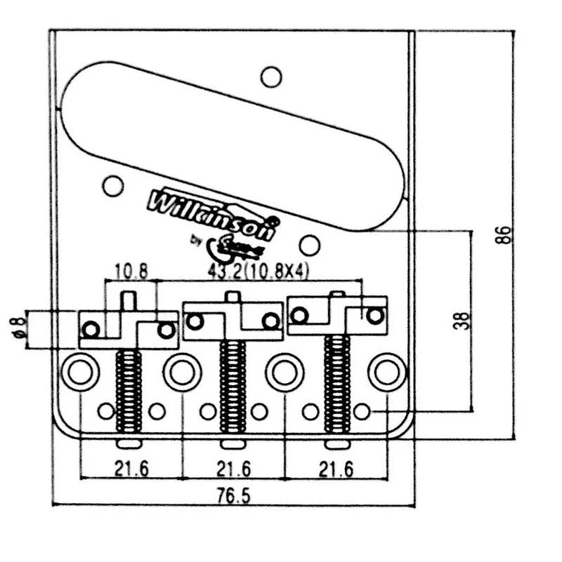 Wilkinson WTB Винтажный стиль фиксированный Tele электрогитара мост с латунными седлами TL мост хром серебро черное золото