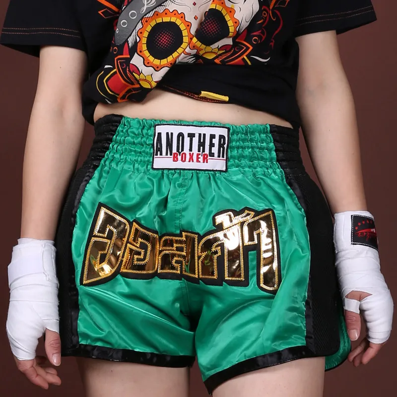 Мужские дышащие боксерские шорты MMA muay, спортивные дышащие шорты Sanda, одежда тайская, детские шорты для кикбоксинга