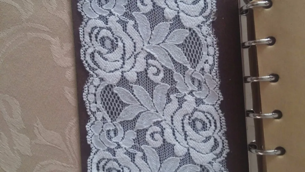 Оптовая продажа лот из слоновой кости белые розы узор эластичного кружевной