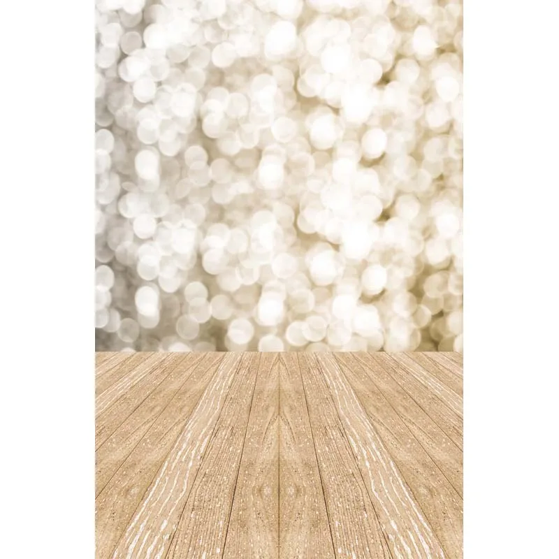 

5x7ft Silver Grey Sequins Bokeh Wood Floor Custom Washable No Wrinkle Banner Photo Studio Background Backdrop Polyester Fabric